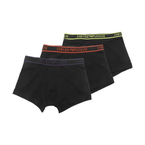 EMPORIO ARMANI 3 упаковки: черный фиолетовый + черный красный + черный желтый мужские боксеры