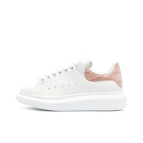 Alexander McQueen Oversized Sneaker Low Топ Кроссовки для скейтбординга Женские Белые Розовые