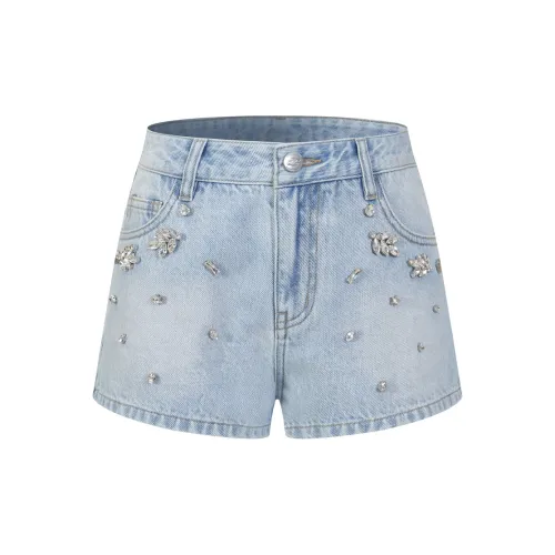 Three Quarters Джинсовые шорты Женские Blue