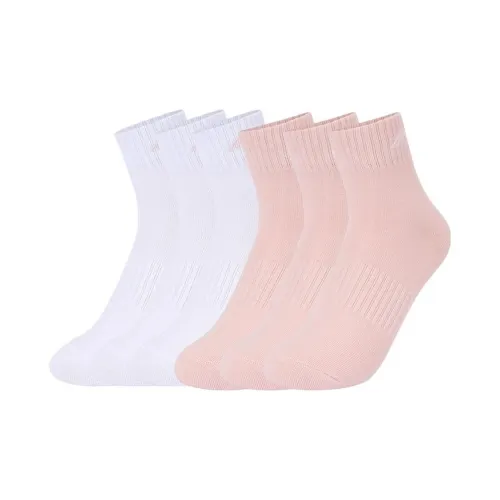 LINING 6 пар Белый+Розовый Женские MID носки до икры