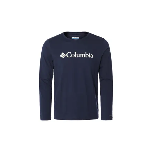 Коллаборация Columbia Синий Мужской T-Рубашки