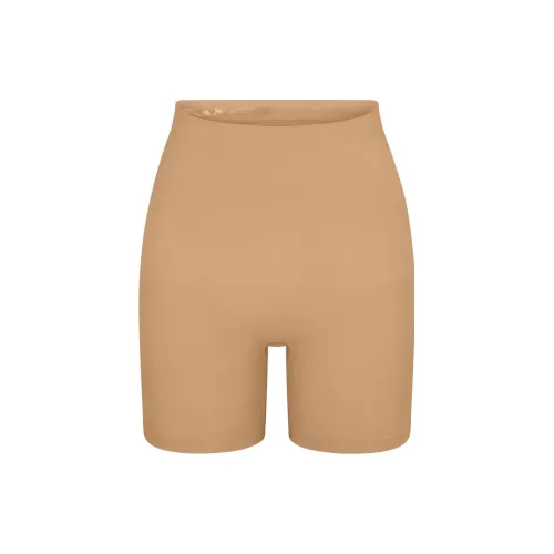 SKIMS Бесшовный Sculpt MID Бедро Короткий Трусы Женские Охра Охра
