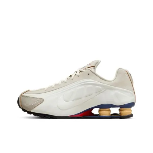 Nike Shox R4 Slip-resistant Abrasion-resistant Low-top Беговые кроссовки Мужские Бежево-коричневые
