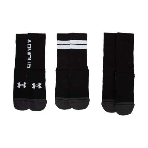 Under Armour 3 шт Черные Унисекс MID Носки до икры