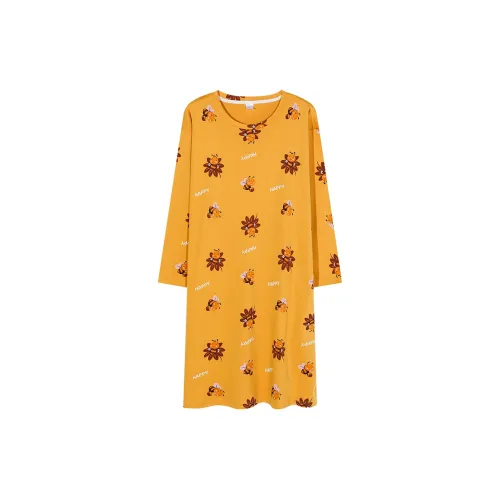 Song Qianya Ночная сорочка Женская Желтая