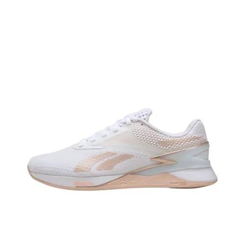Reebok Nano X3 Low Топ Тренировочные Беговые Кроссовки Женские Белые Розовые