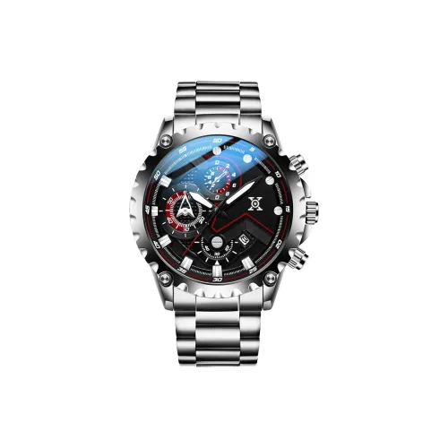 XO Кварцевый механизм Мужские часы 44 мм Черный