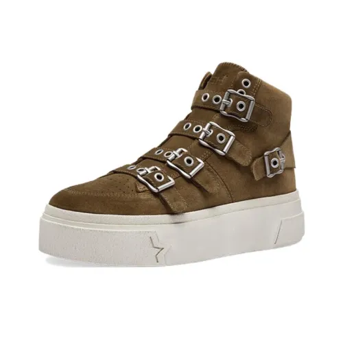 Пепельные скейтбордические кроссовки High Top, темно-коричневые, женские