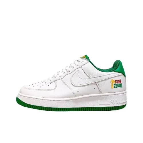 Nike Air Force 1 Slip Resistant Abrasion Resistant Низкие Скейтбординг Кроссовки Унисекс Белый Зеленый