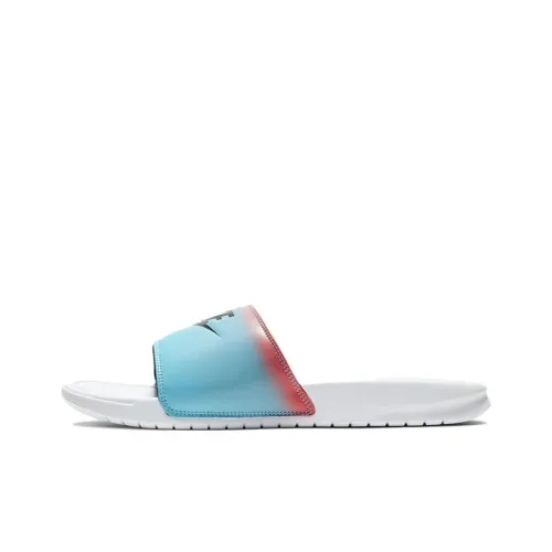 Nike Benassi JDI Slip-resistant Abrasion-resistant Шлепанцы Мужские Белый Синий