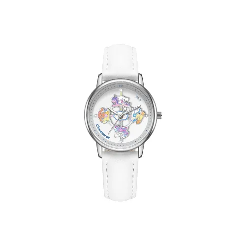 Zgo Sanrio Co Branded Кварцевый механизм Искусственная кожа Ремешок Часы Женские Белый циферблат