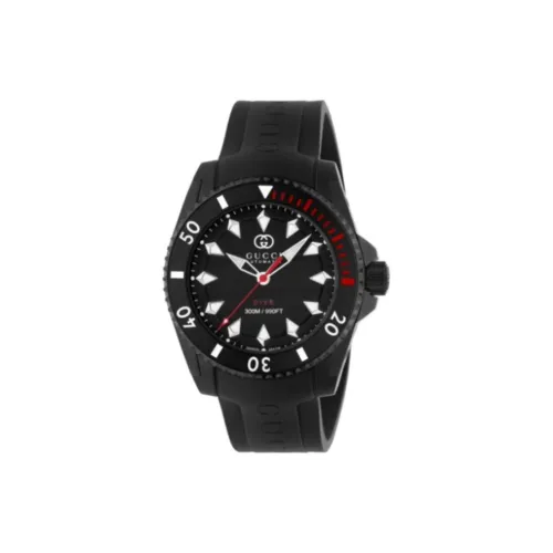 GUCCI Dive Collection Мужские часы Автоматический механический механизм Резиновый ремешок 40 мм Черный циферблат