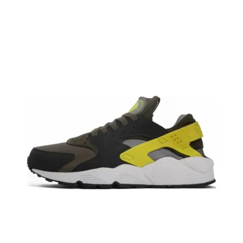 Nike Air Huarache Slip Resistant Abrasion Resistant Низкий Топ Casual Унисекс Черный Желтый