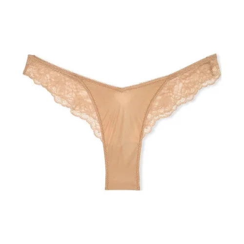 Victoria's Secret Very Sexy Розовый Кружевной Отделка Высокая Нога Стринговые Трусы Пралине Трусы Женские 1 Пачка Пралине