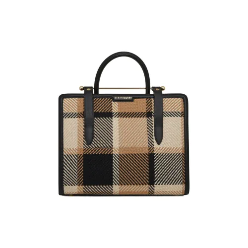 Strathberry Жаккард Тоут Сумка Сумка для покупок Сумка через плечо Сумка среднего размера Женская Черная и Кэмел