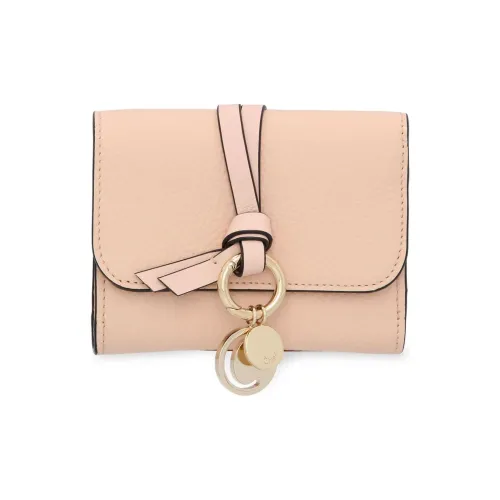 Chloe Alphabet Телячья кожа Кошелек Мини Женские Цементный Розовый