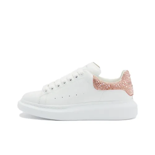 Alexander McQueen Oversized Sneaker Low Топ Кроссовки для скейтбординга Женские Белые Розовые