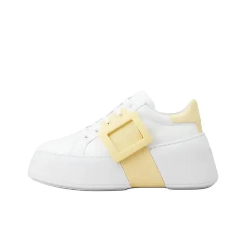 Roger Vivier VIV' Skate Повседневный Низкий Топ Белый Желтый Женский