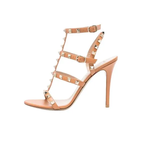 Valentino Rockstud Сандалии в римском стиле, апельсин, женские