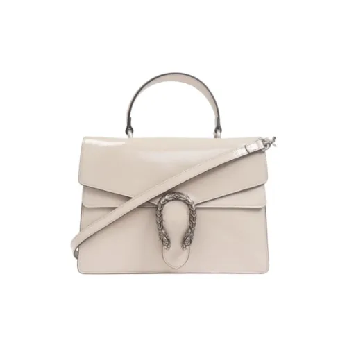 GUCCI Dionysus Лакированная кожа Сумка через плечо Сумка среднего размера Женская Светло-серый