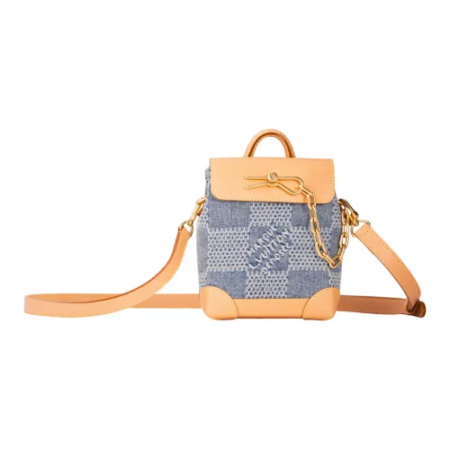 LOUIS VUITTON Деним с кожаными вставками Сумка через плечо Сумка на плечо Мужская