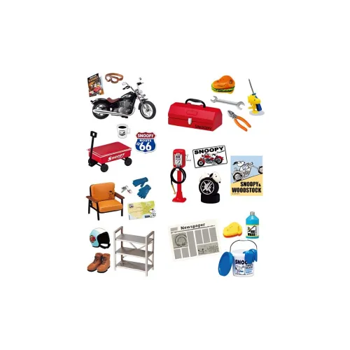 RE MENT Snoopy Garage США Biker Culture Мотоцикл Миниатюрные Слепые Коробки Полный комплект из 8 предметов
