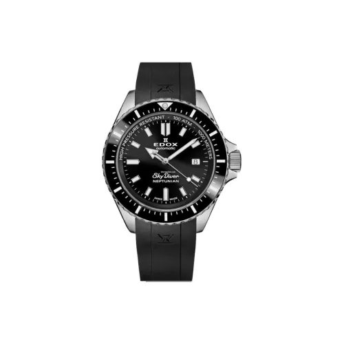 EDOX Автоматический Механический Механизм Мужские Часы 44 мм Черный