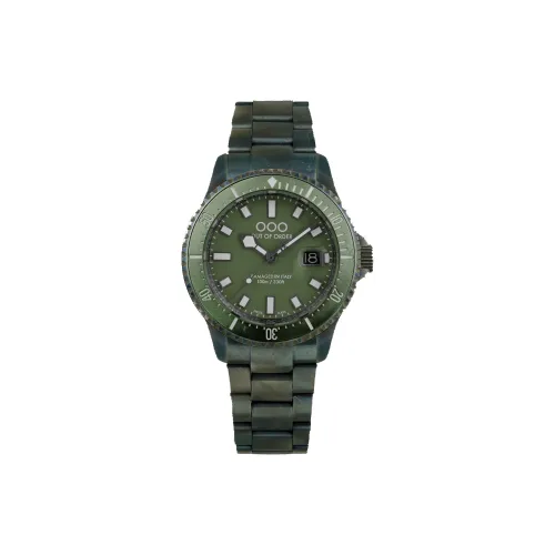OUT OF ORDER Кварцевый механизм Зеленый циферблат Мужские часы