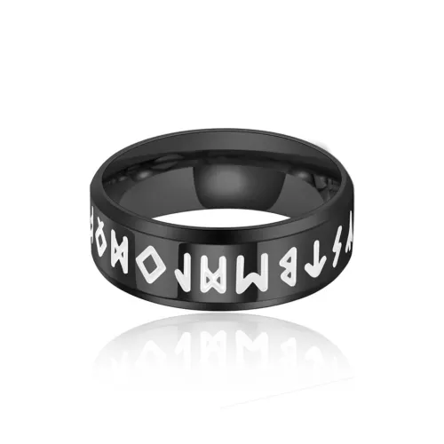 FOREVER MELODY Кольца из титанового сплава Унисекс Серебристый Черный