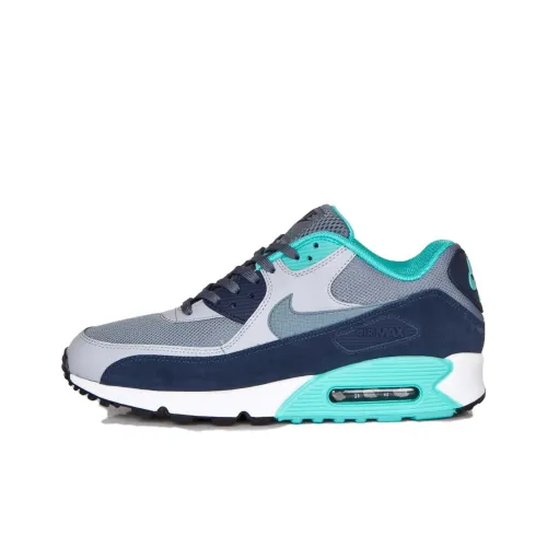 Nike Air Max 90 Устойчивые к истиранию Низкие Кроссовки для бега Унисекс Синие Серые
