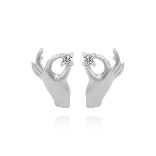 Leclic Циркон Серьги-гвоздики Женские