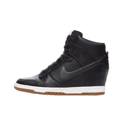 Nike Dunk High Slip Resistant Abrasion Resistant High Топ Скейтборд Кроссовки Женские Черный