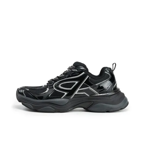 RASS Амортизация Легкий Увеличение Высоты Низкий Топ Беговые кроссовки Унисекс Угольно-черный