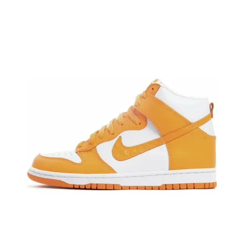 Nike Dunk High Slip Resistant Abrasion Resistant High Топ Скейтборд Кроссовки Мужские Белый Оранжевый