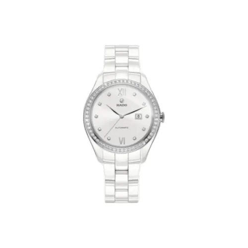 RADO Glam Slam Collection Автоматический Механический Механизм Женские Часы 36 мм Белый Циферблат Керамические Оправа Керамический Ремешок