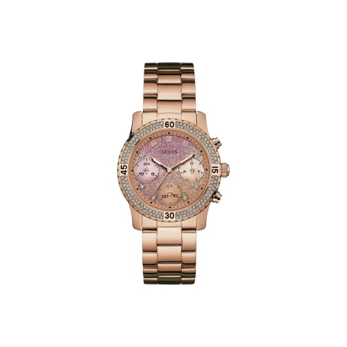 GUESS Women's Watch Кварцевый механизм ремешок из нержавеющей стали 38 мм розовый циферблат