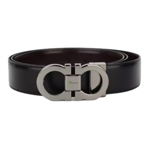 Ferragamo Ремни из коровьей кожи Мужской Черный Ширина 3,5 см