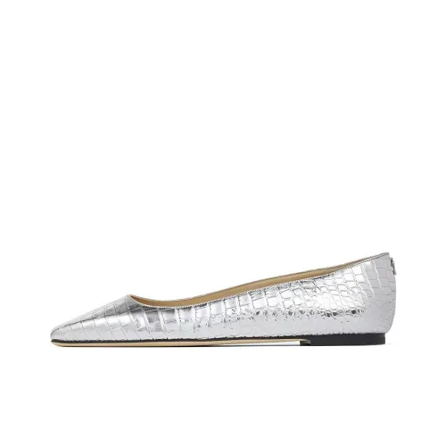 Jimmy Choo MireleMirele Плоская подошва Женские повседневные туфли Низкий каблук Women's Silver