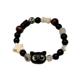 Кошка Керамика плетеная веревка [Черный]