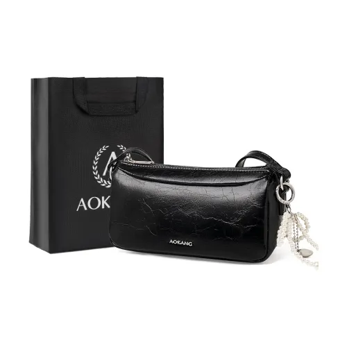 AOKANG Коровья кожа Подушка Сумка Сумка через плечо Стандартная Женская Полночь Черный Молочный Белый Звездное Серебро