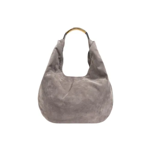 MOSCHINO Замша Одно Плечо Сумка Женская Серого Цвета