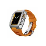 Серебряный корпус + Оранжевый ремешок