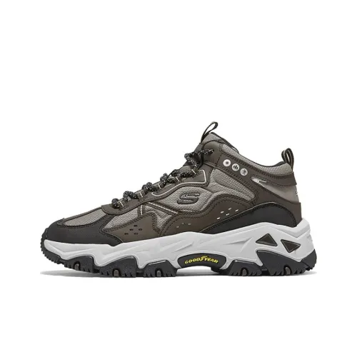 Skechers Устойчивый к истиранию Дышащий Увеличивающий Высоту MID Повседневная Обувь Мужская Коричневый Черный