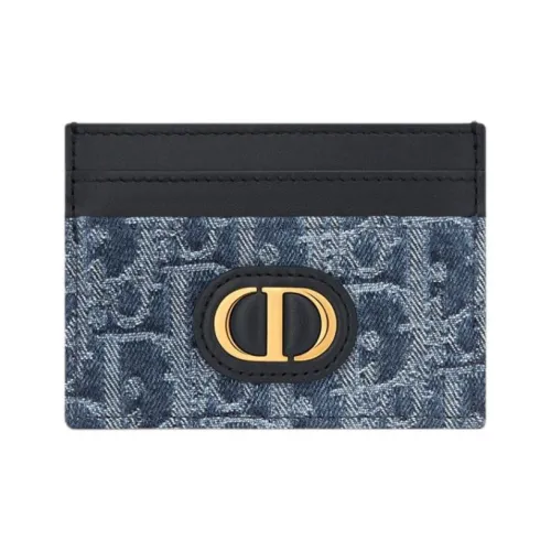 DIOR 30 Montaigne Жаккард Холст с JACQUARD DENIM Картхолдер Картхолдер Женский Синий