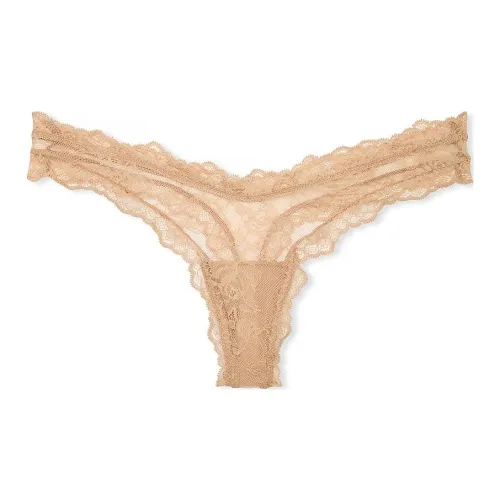 Victoria's Secret Very Sexy Розовый Кружевной Отделка Высокая Нога Стринговые Трусы Пралине Трусы Женские 1 Пачка Пралине