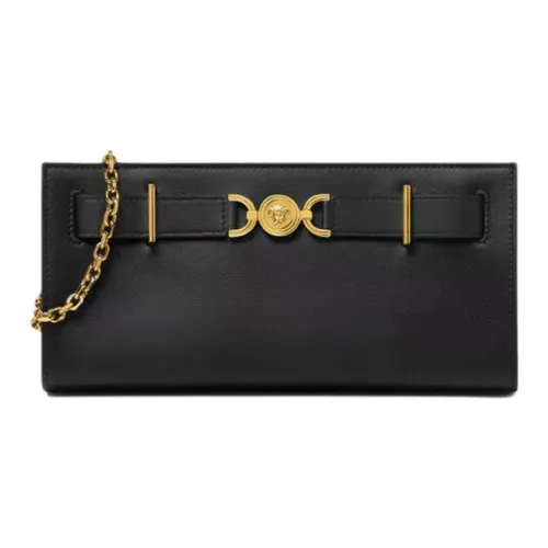 VERSACE Medusa '95 Телячья кожа Одно плечо Через плечо Клатч Женский Черный