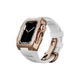 Розовый корпус + Белый ремешок