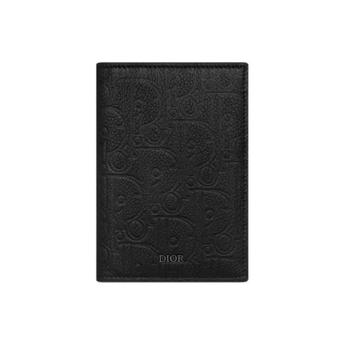 DIOR Телячья кожа Держатель для паспорта Мужской Черный
