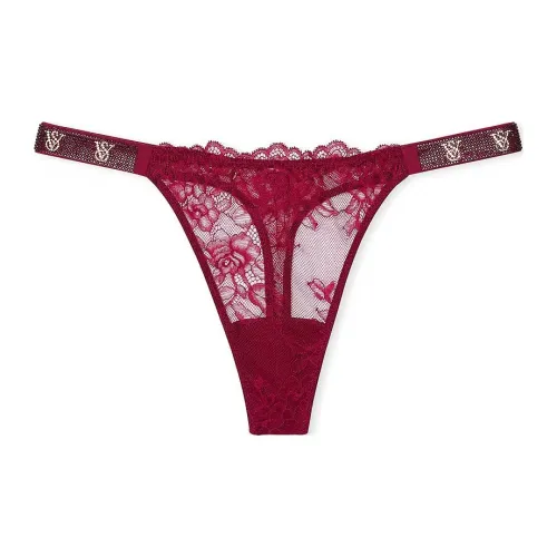 Victoria's Secret SECRET VERY SEXY SHINE Ремень Розовый Кружево Стринг Пантика Campari Красный Стринг Женские 1 Пачка Красный
