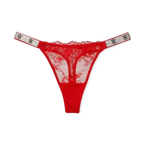Victoria's Secret Very Sexy SHINE Ремень Розовый Кружево Стринг Пантика Lipstick Стринг Женские 1 Пачка Красный